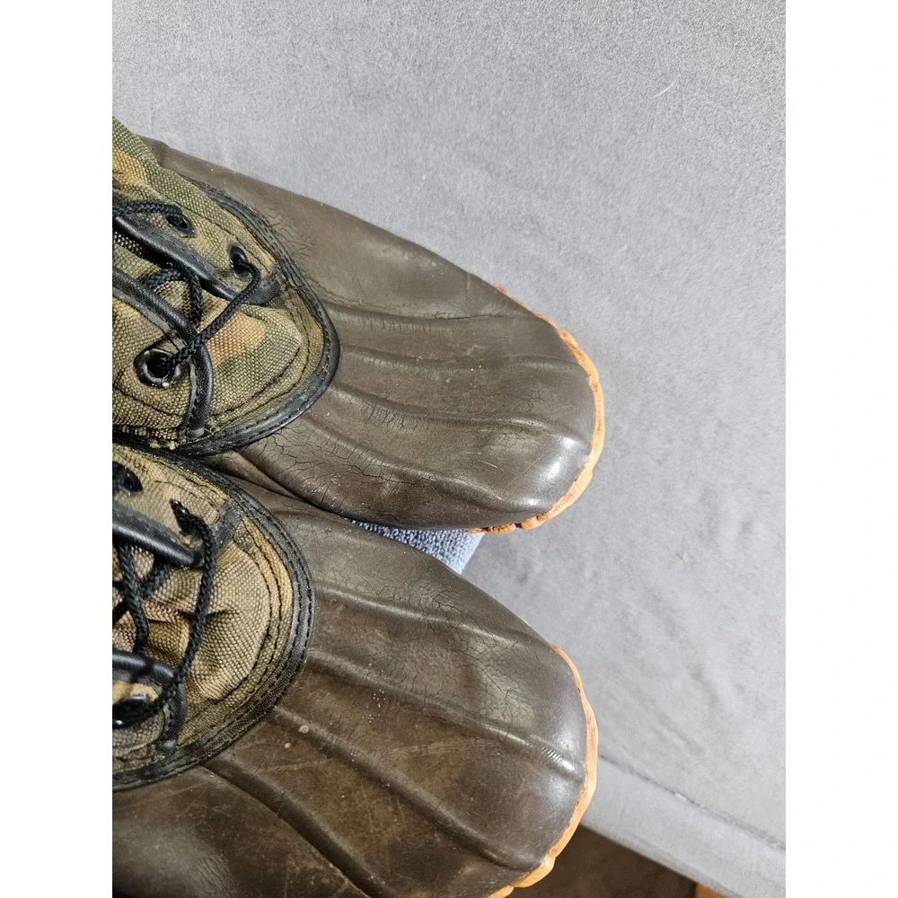 Herman Survivors Vintage Camo Duck Boots Mens 9 Steel Shank Rubber Hunting Work